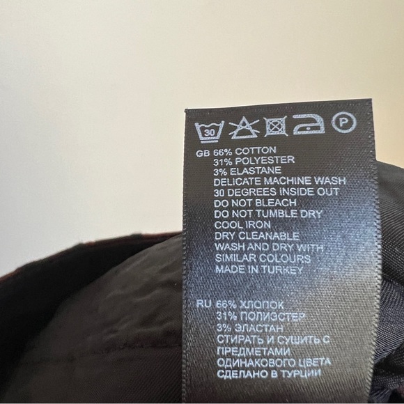 Reiss Laura Metallic Houndstooth Skinny Pants in Burgundy Red and Black Size 0 - Picture 4 of 5